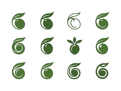 Olive Tapenade Logos. Olive tapenade. Icon set. Set Logo of Oliv