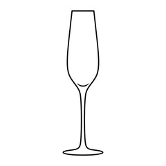 Champagne Glass Outline Vector Icon for Celebration and Event Drinks