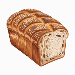 A beautifully crafted loaf of artisan bread with a golden-brown crust and a sprinkle of sesame seeds, symbolizing warmth, home baking, and culinary artistry.