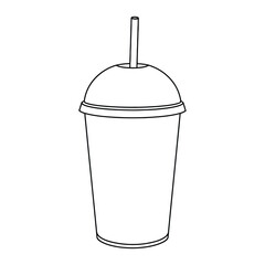 Smoothie Cup Outline Vector Icon for Nutrition and Wellness Drinks