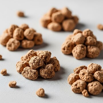 Cluster of spheroidal shapes on neutral surface, subtle contrast