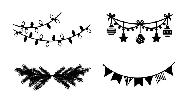 Festive Holiday Border and Garland Set