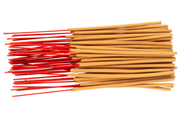 Incense for worshipping Buddha isolated on white background