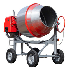  Front View of Portable Cement Mixer Machine, isolated on transparent background