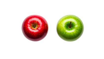  Organic Mixed Apple Duo for Healthy Diet isolated on transparent background