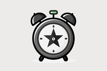 alarm clock with star accent vector