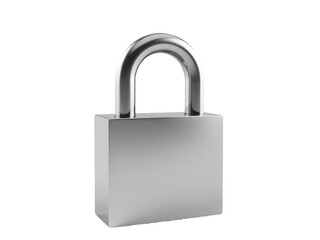 Naklejka premium A silver padlock with a metal handle, ideal for use in various scenarios such as securing objects or adding a touch of industrial chic to a design. transparent background