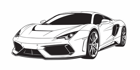 silver car isolated on white