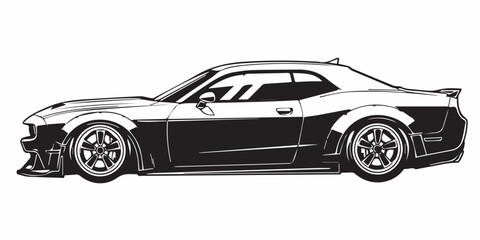 black car isolated on white