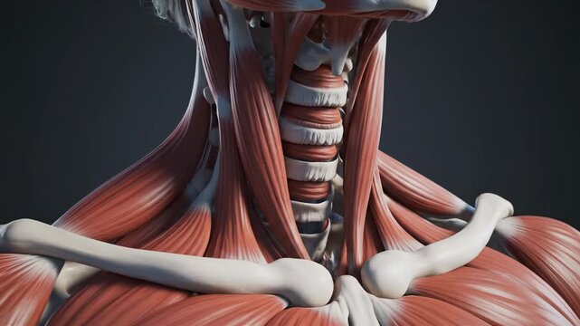 Cinematic 3D Animation of Human Neck Anatomy and Musculature
