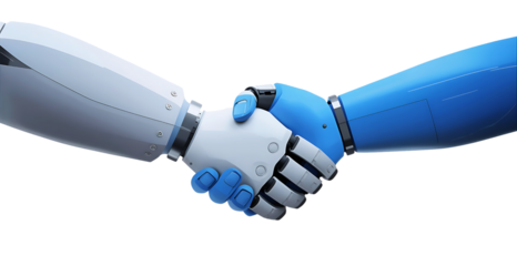 Human and Robot Collaboration Artificial Intelligence Concept