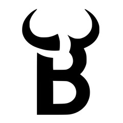 Silhouette of the letter B with horns