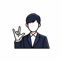 Minimal Business Character Showing Confidence with Abstract Hand Gesture &ndash; Clean Isolated Vector