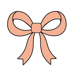 Cute Outline Pink Ribbon Bow Tie Decoration Gift Element