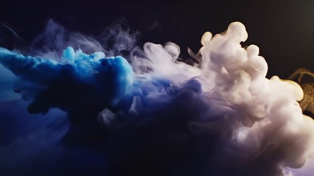 Abstract fluid art video showcasing colorful ink swirling in water on a dark background