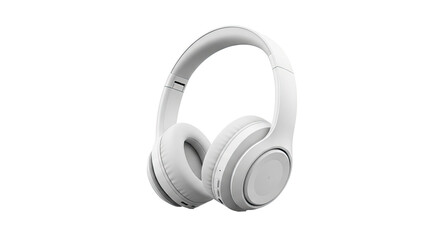 White headphones on a white background.