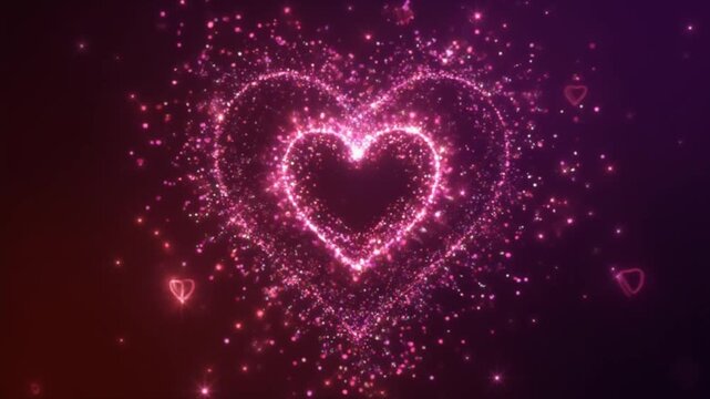 red heart on black background
