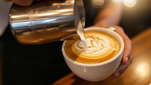 Step-by-Step Guide: Creating Latte Art Perfection with Skilled Barista Techniques in a Caf? Setting