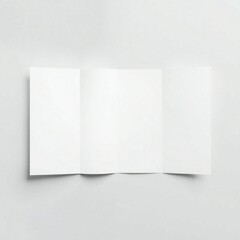 Fototapeta premium Blank white brochure or leaflet folded into three panels on a plain background