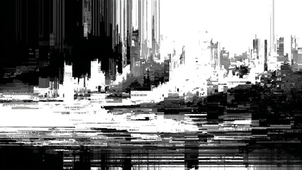 Fototapeta premium Abstract cityscape in black and white creating a futuristic impression