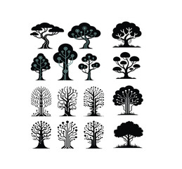 Bio-Mechanical Tree Silhouette Pack.