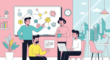 Team collaboration in modern office