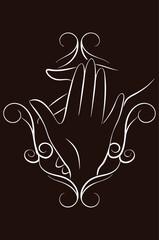 Single Continuous Hand Art Design