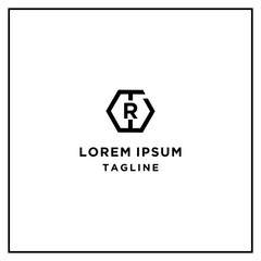 Fototapeta premium tr or rt hexagon logo
