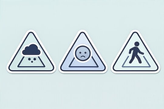 Visual Communication of Environmental Caution Featuring Weather Icons Holistic Representation of Emotions and Human Activity in a Minimalistic Triangle Design