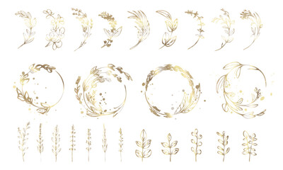 Soft Botanical Circle Frames with Artistic Leaf Accents - Soft botanical circle frames with artistic leaf accents, ideal for elegant layouts, branding, invitations, and nature themed designs.