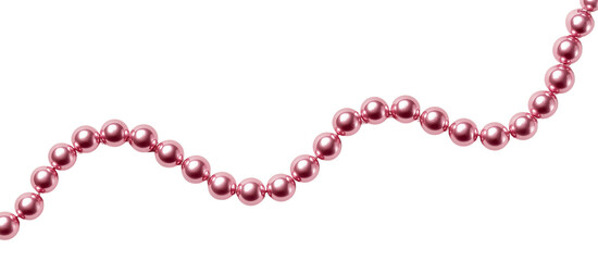 Pink Pearl Necklace Strand isolated on a transparent background