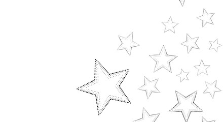 Obraz premium Creative background element featuring a cascade of stars with a dotted line texture, providing a minimalist and celebratory corner design.