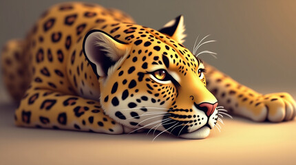 leopard on black background