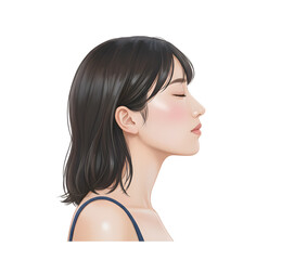 Peaceful Female Side Profile &ndash; Soft and Serene Portrait