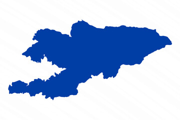 Abstract Blue Kyrgyzstan Simple Map
