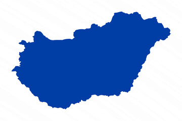 Fototapeta premium Abstract Blue Hungary Simple Map