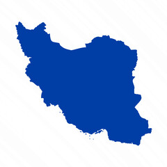 Obraz premium Abstract Blue Iran Simple Map