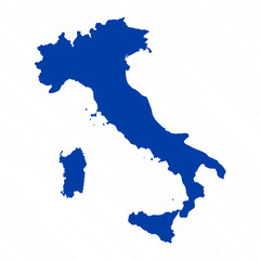 Abstract Blue Italy Simple Map