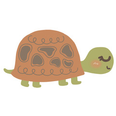 Cute baby animal turtle illustration for nursery or babyshower clipart