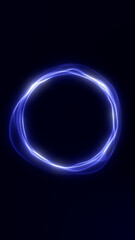 Mysterious glowing energy ring with smooth blue waves and futuristic light motion on dark background. Soft, slow movement of ethereal digital aura in sci-fi minimalist style.