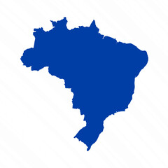 Obraz premium Abstract Blue Brazil Simple Map