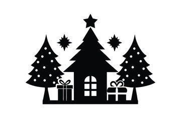 Obraz premium christmas-day-icon-silhouettes---festive-black-vec (1).eps