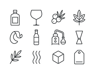 Obraz premium Gin Icon Collection. spirits on display in a bar