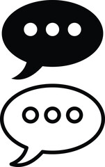 Two speech bubbles showing ellipses indicating conversation or thinking process
