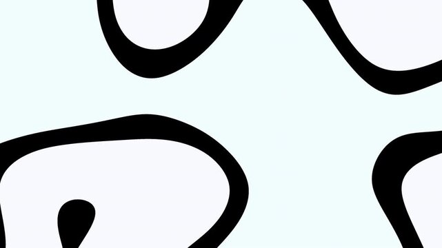 Abstract Black White Fluid Lines Video Loop.