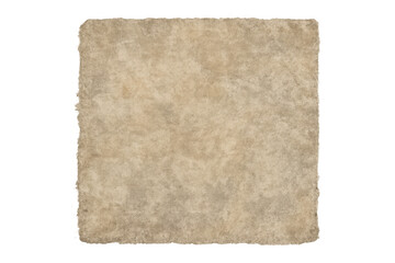 Fototapeta premium Textured parchment paper sheet with aged, vintage appearance, copy space, isolated on transparent background