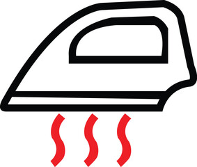 Hot iron icon symbol for laundry and garment care