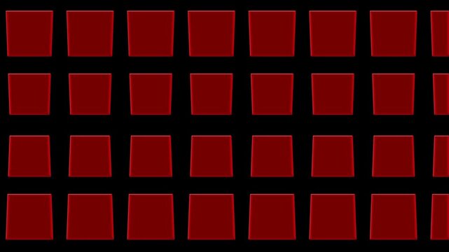 Geometric squares repeating on black background, minimal abstract pattern, modern digital grid animation, motion graphics video.