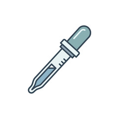 Vector icon of a laboratory dropper. Represents precise liquid measurement, scientific research, chemical handling, and fluid transfer for medical and experimental applications
