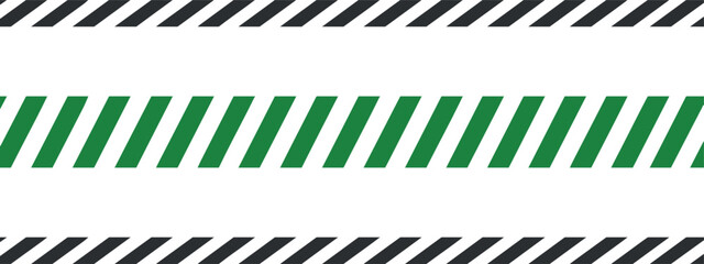 Alternating black and green striped pattern on a white background